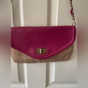 Apt. 9 Fuchsia and Beige Crossbody Bag